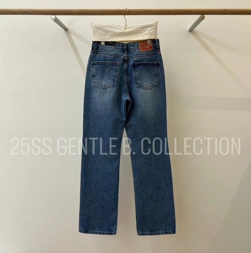 GENTLE B韓國㊣直郵東大門代購女裝新品25春夏休閑職業牛仔褲GENTLE B牛仔褲