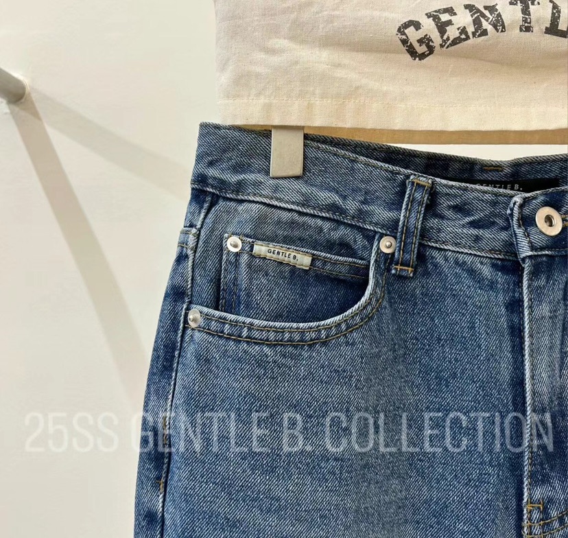 GENTLE B韓國㊣直郵東大門代購女裝新品25春夏休閑職業牛仔褲GENTLE B牛仔褲