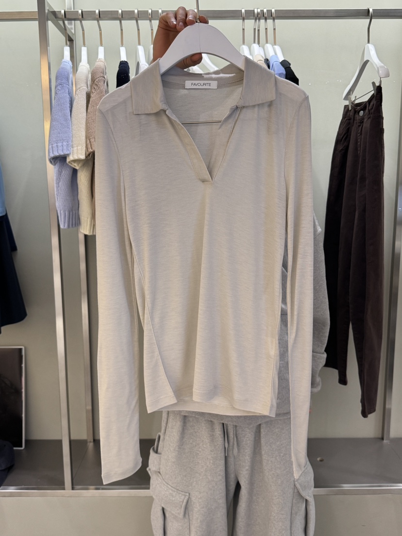 FAVE直郵韓國代購㊣女裝新款時尚25春夏休閑人氣職業長袖T恤FAVE/FAVOURITE長袖T恤圖色1