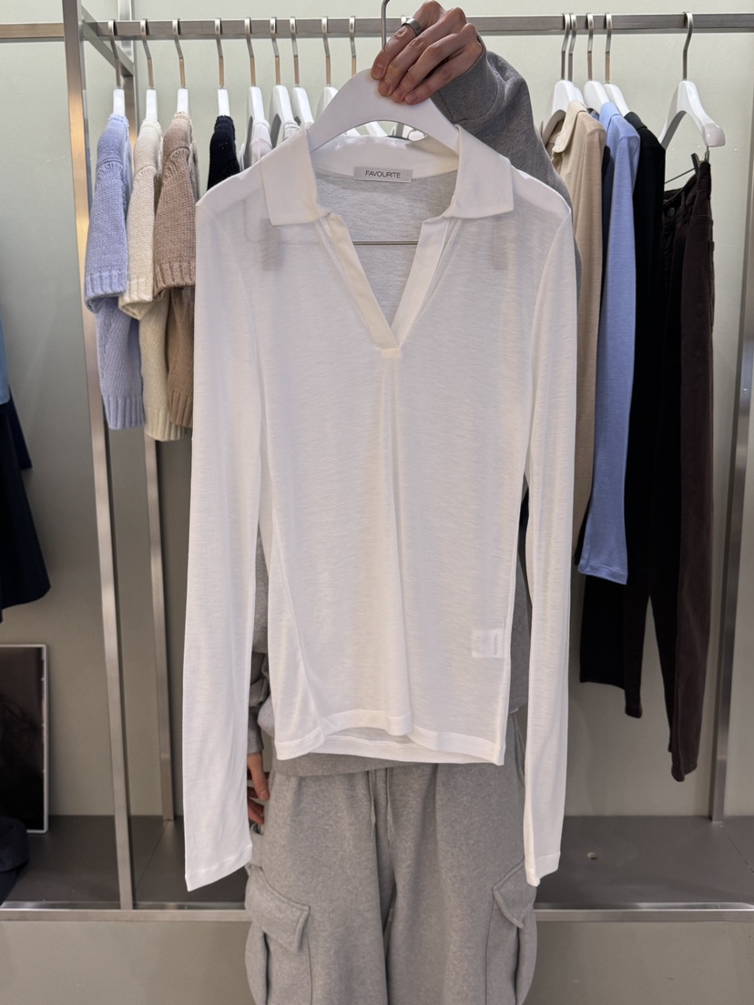 FAVE直郵韓國代購㊣女裝新款時尚25春夏休閑人氣職業長袖T恤FAVE/FAVOURITE長袖T恤圖色2