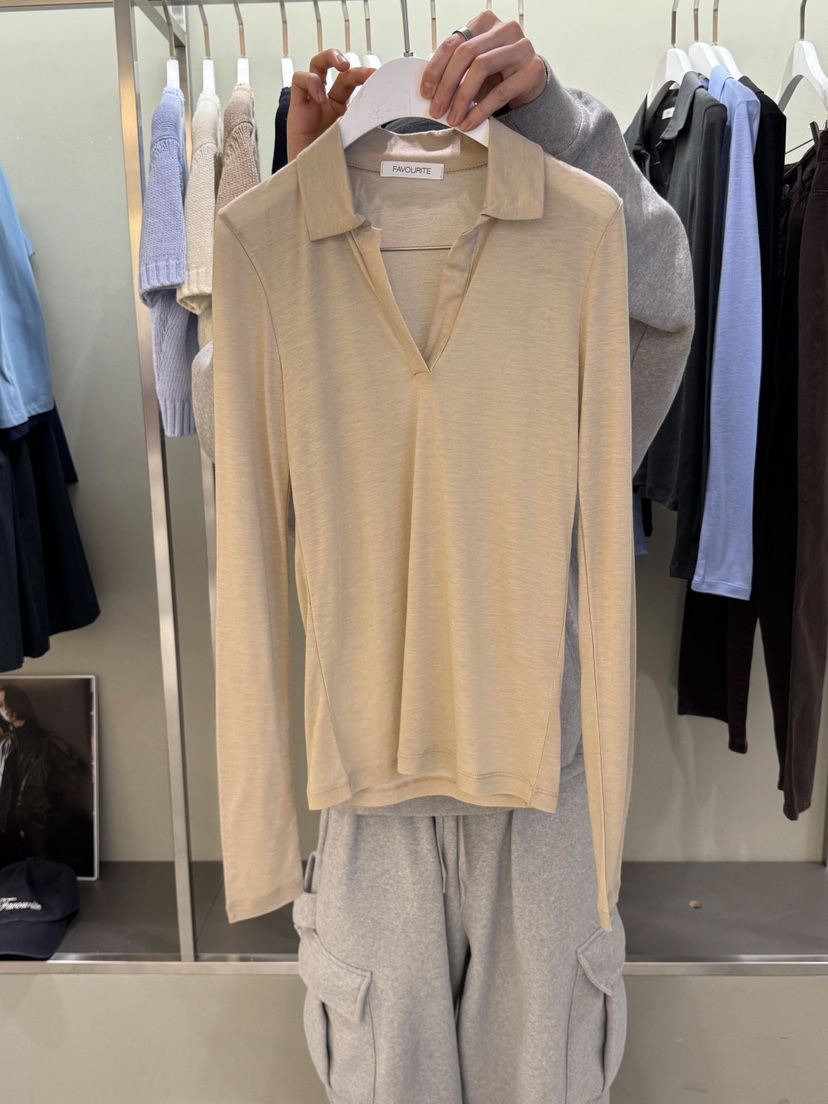 FAVE直郵韓國代購㊣女裝新款時尚25春夏休閑人氣職業長袖T恤FAVE/FAVOURITE長袖T恤圖色3