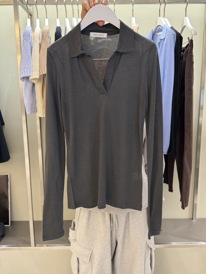 FAVE直郵韓國代購㊣女裝新款時尚25春夏休閑人氣職業長袖T恤FAVE/FAVOURITE長袖T恤圖色4