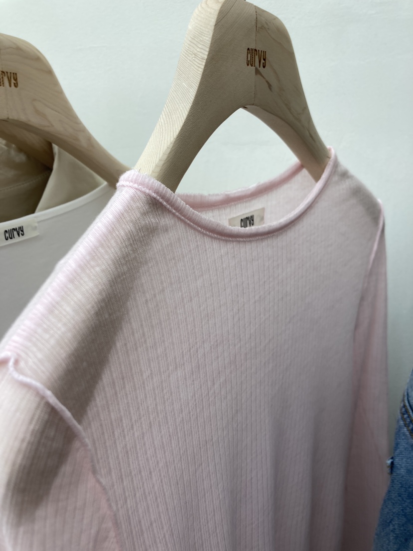 CURVY韓國㊣直郵東大門代購女裝新品休閑推薦時尚職業長袖T恤CURVY長袖T恤