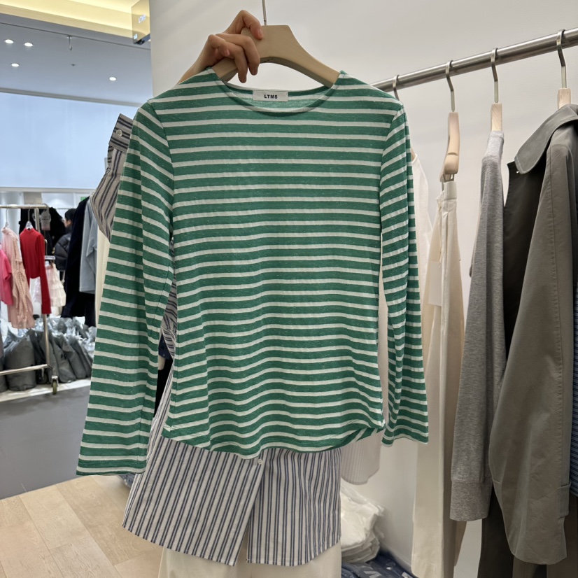 LTMS韓國㊣直郵東大門代購女裝新品25春夏推薦職業人氣長袖T恤LTMS長袖T恤
