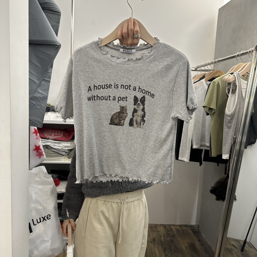 MOSAIC直郵韓國代購㊣女裝新款熱賣時尚25春夏休閑人氣職業T恤MOSAICT恤圖色2