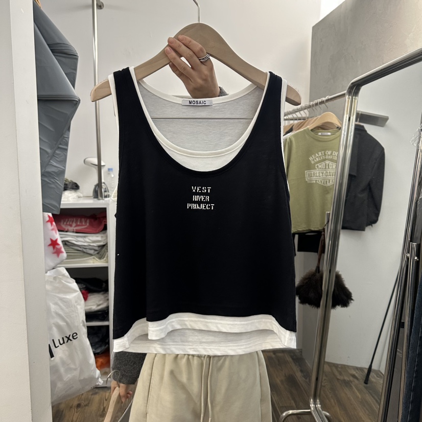 MOSAIC韓國直郵㊣東大門實拍女裝新品時尚25春夏職業吊帶背心MOSAIC吊帶/背心圖色2