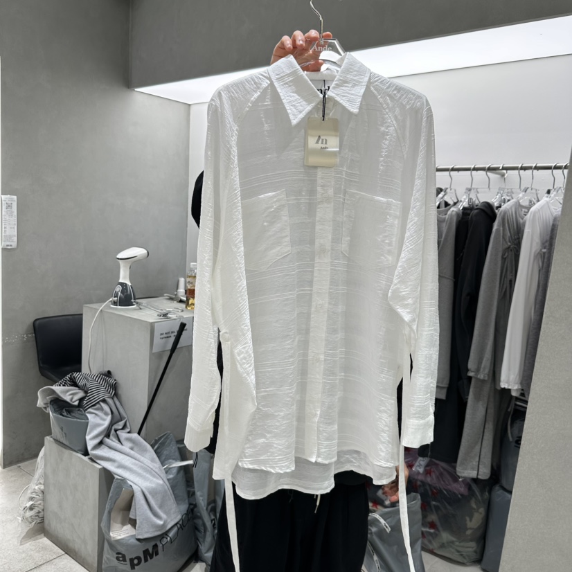 ANDE直郵韓國代購㊣女裝新款休閑職業熱賣25春夏襯衫蕾絲衫Ande襯衫/蕾絲衫圖色1