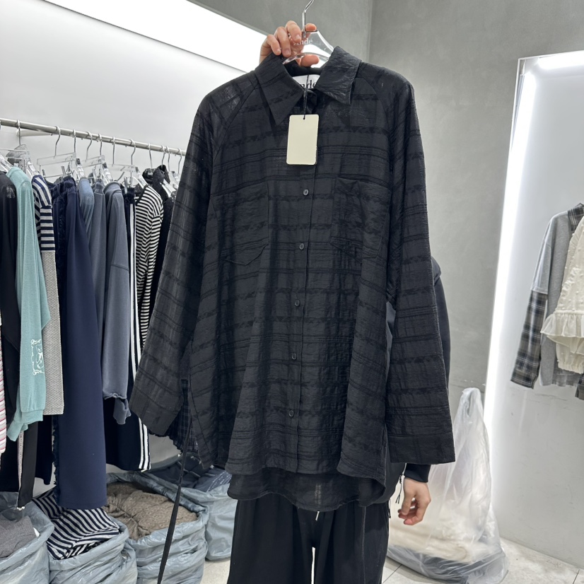 ANDE直郵韓國代購㊣女裝新款休閑職業熱賣25春夏襯衫蕾絲衫Ande襯衫/蕾絲衫圖色3