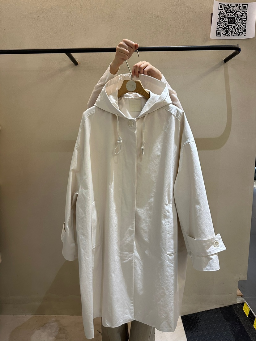 ERIA韓國直郵㊣女裝新品休閑推薦人氣25春夏時尚長款風衣連帽ERIA/HUE長款風衣