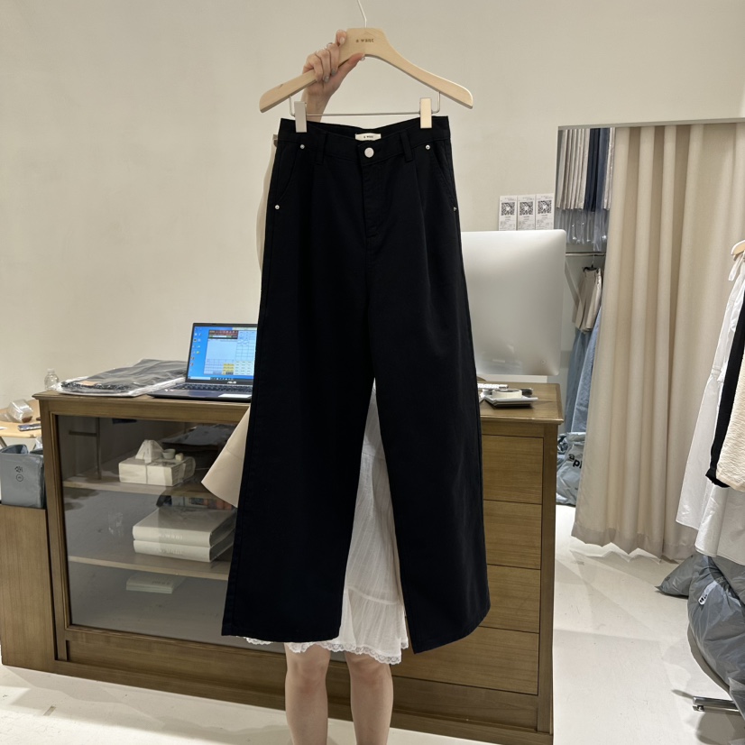 A WANT韓國直郵㊣女裝新品推薦25春夏休閑人氣時尚牛仔褲褶皺A WANT牛仔褲圖色3