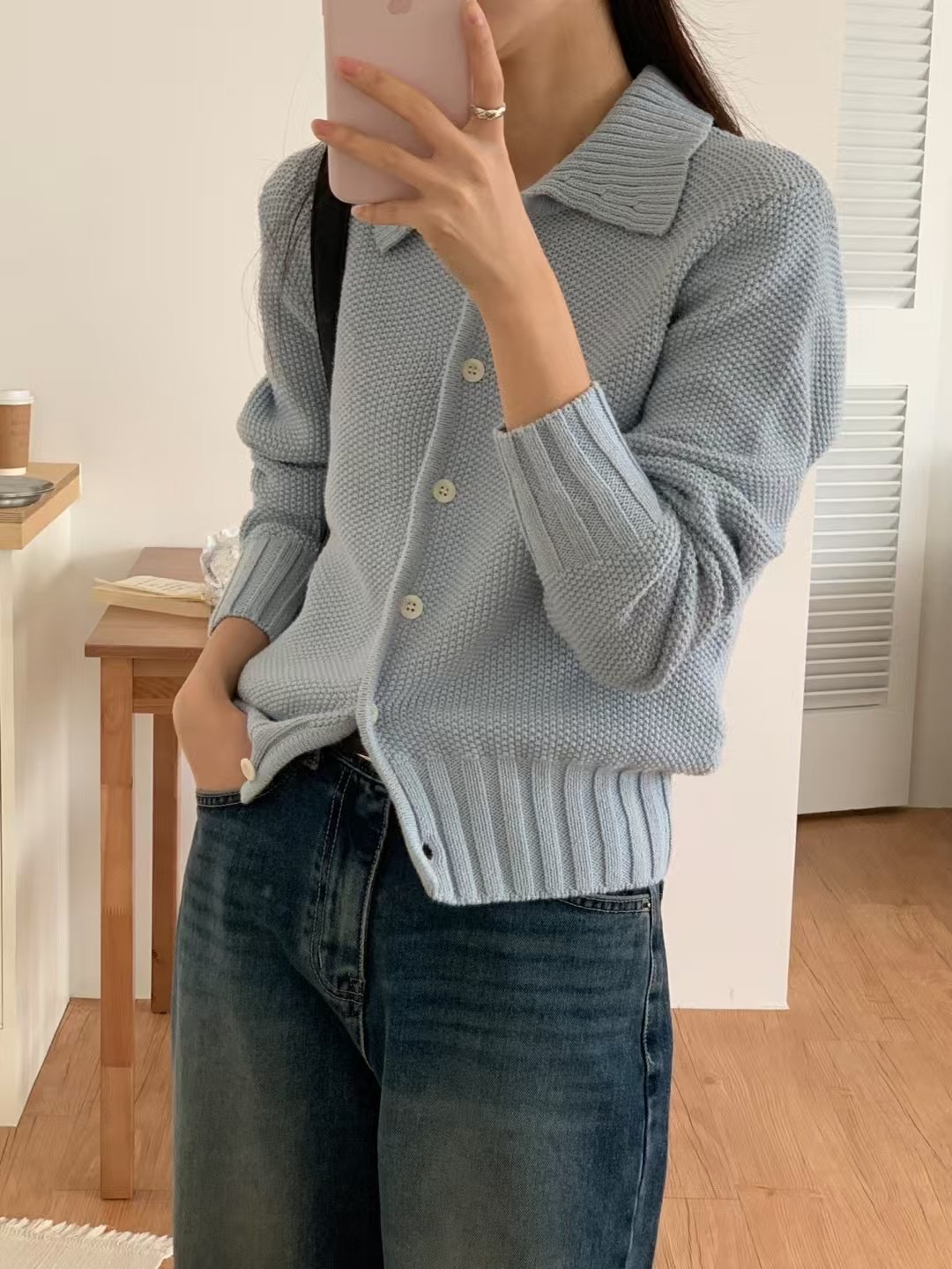 HIDEWAY韓國直郵㊣東大門實拍女裝新款職業休閑熱賣人氣針織衫HIDEWAY針織衫