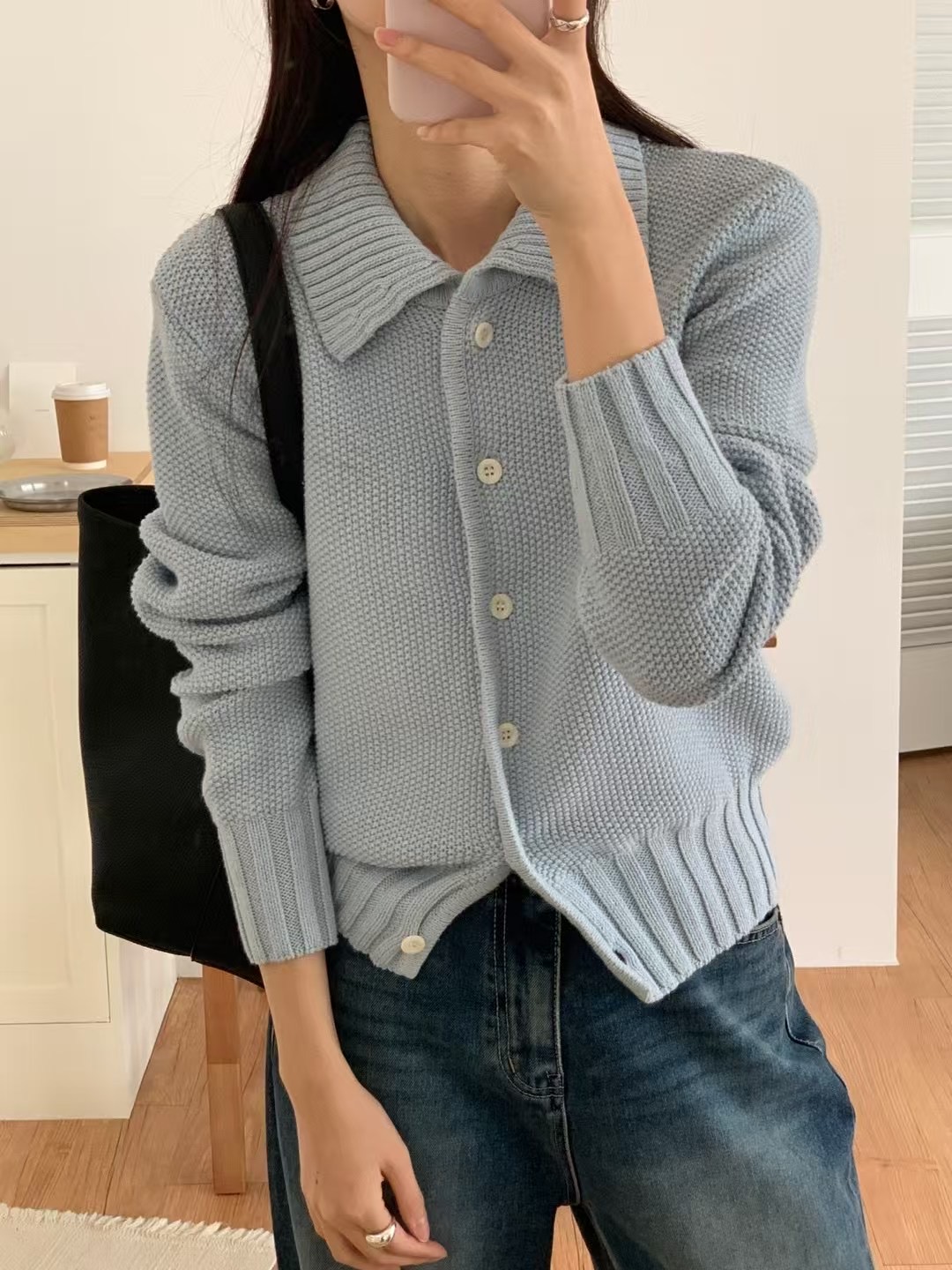 HIDEWAY韓國直郵㊣東大門實拍女裝新款職業休閑熱賣人氣針織衫HIDEWAY針織衫