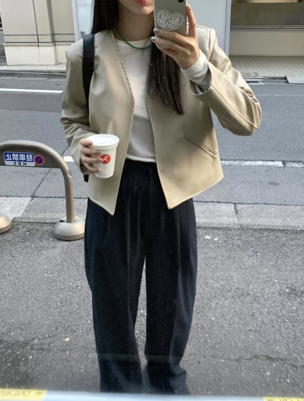 HIDEWAY韓國㊣直郵東大門代購女裝新品時尚25春夏人氣夾克皮革HIDEWAY夾克圖色1