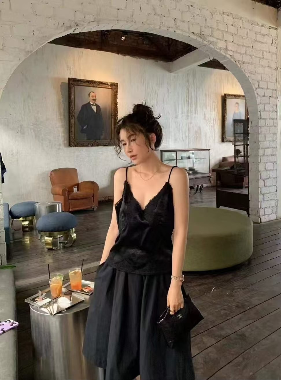 IN A ROW韓國直郵㊣東大門實拍女裝新品休閑吊帶背心蕾絲IN A ROW吊帶/背心圖色4