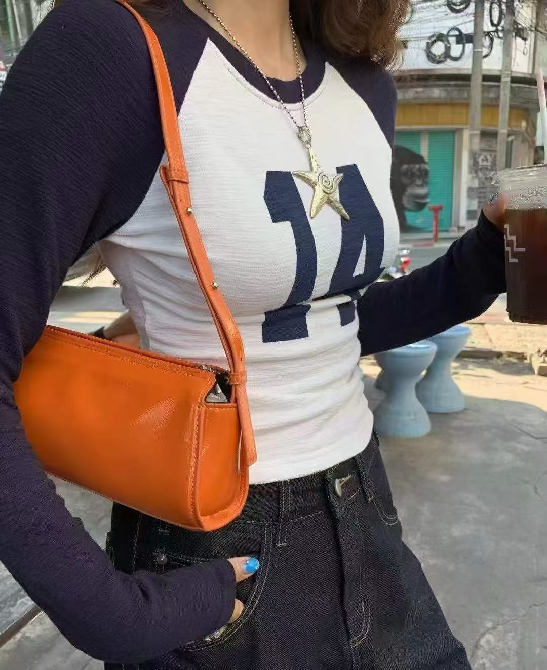 IN A ROW韓國直郵㊣女裝新品熱賣25春夏人氣休閑時尚長袖T恤IN A ROW長袖T恤