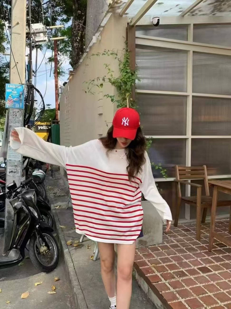 IN A ROW直郵韓國代購㊣女裝新品熱賣職業時尚休閑長袖T恤IN A ROW長袖T恤