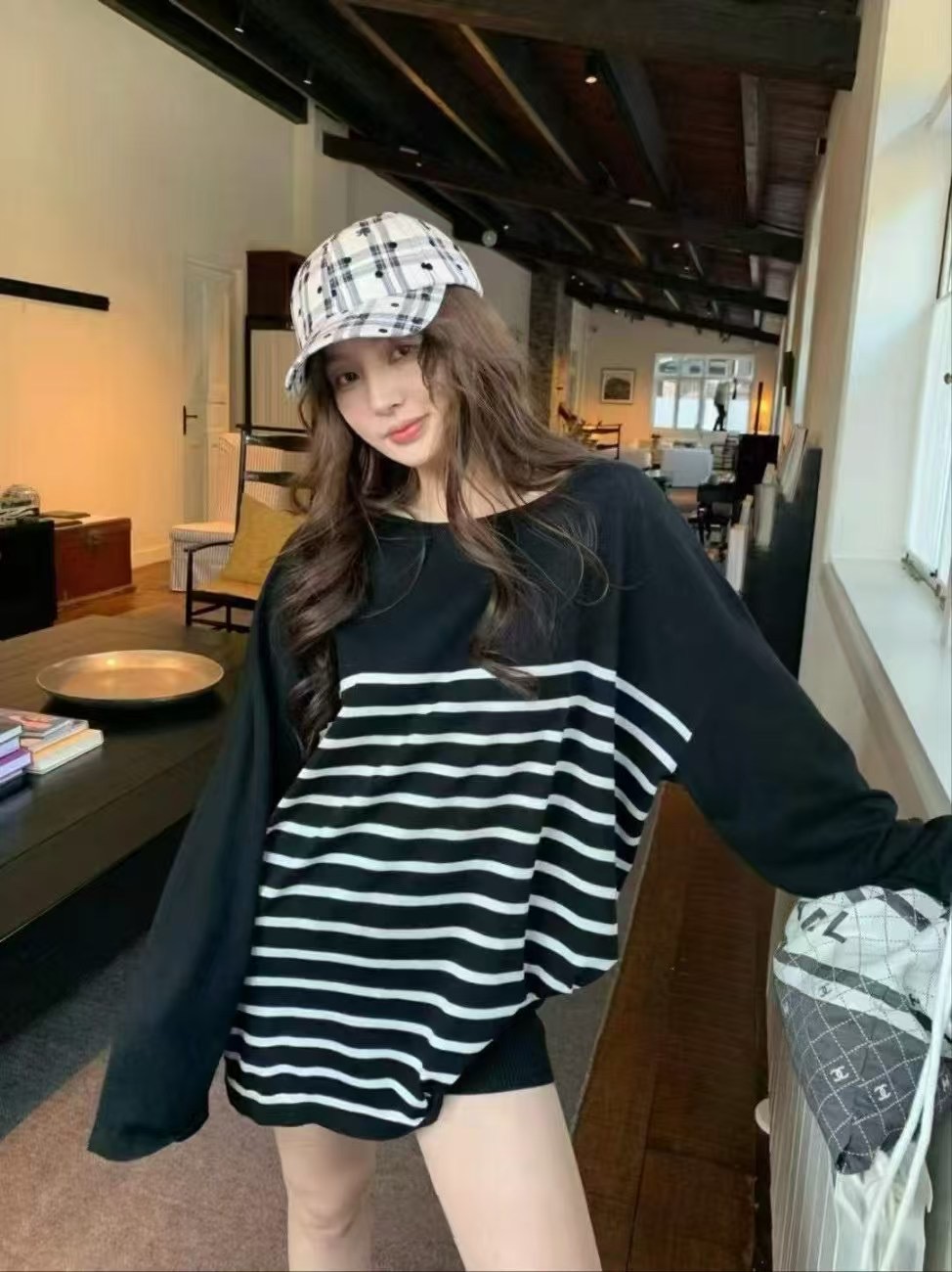 IN A ROW直郵韓國代購㊣女裝新品熱賣職業時尚休閑長袖T恤IN A ROW長袖T恤圖色4