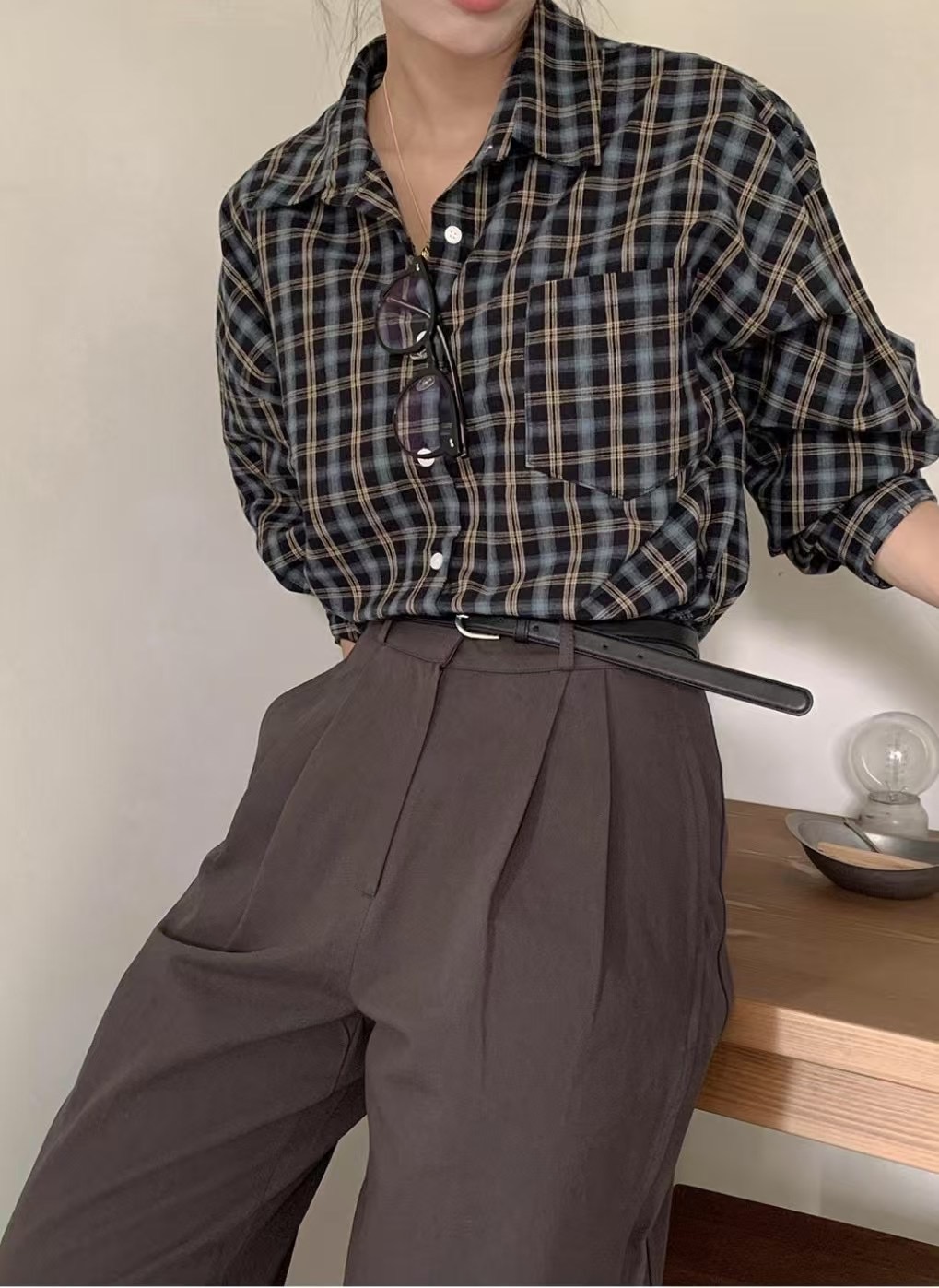 HIDEWAY韓國㊣直郵東大門代購女裝新品休閑人氣推薦襯衫蕾絲衫HIDEWAY襯衫/蕾絲衫