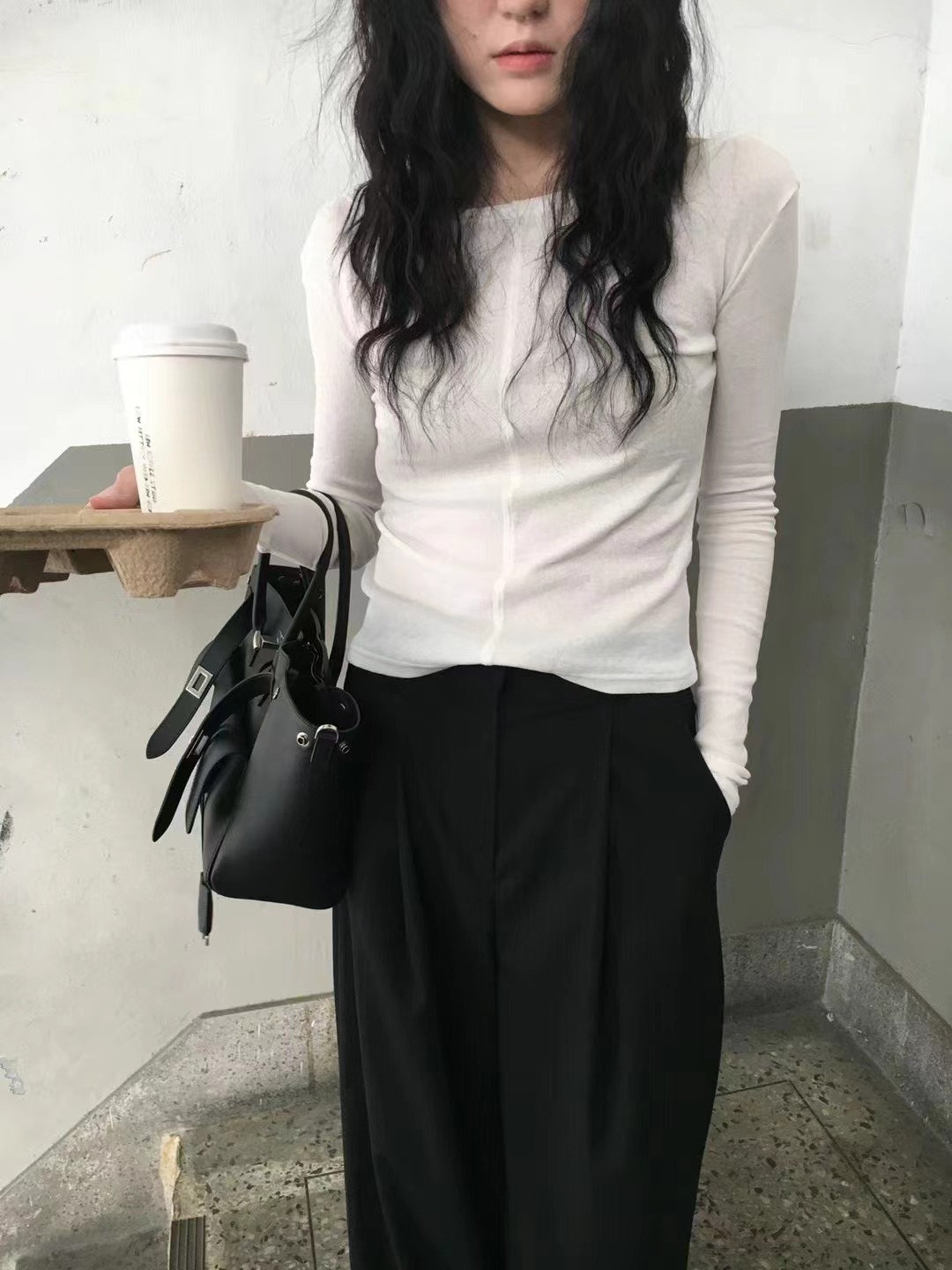 AVANDACE韓國直郵㊣女裝新款熱賣人氣休閑推薦職業長袖T恤雙面AVANDACE長袖T恤圖色2