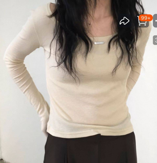 AVANDACE韓國直郵㊣女裝新款熱賣人氣休閑推薦職業長袖T恤雙面AVANDACE長袖T恤圖色4