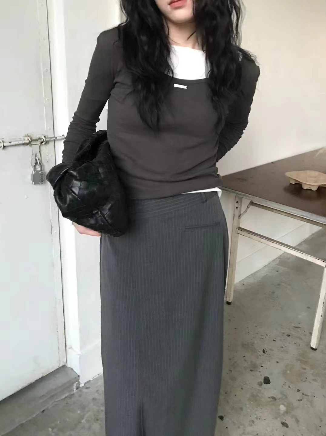 AVANDACE韓國直郵㊣女裝新款熱賣人氣休閑推薦職業長袖T恤雙面AVANDACE長袖T恤圖色5