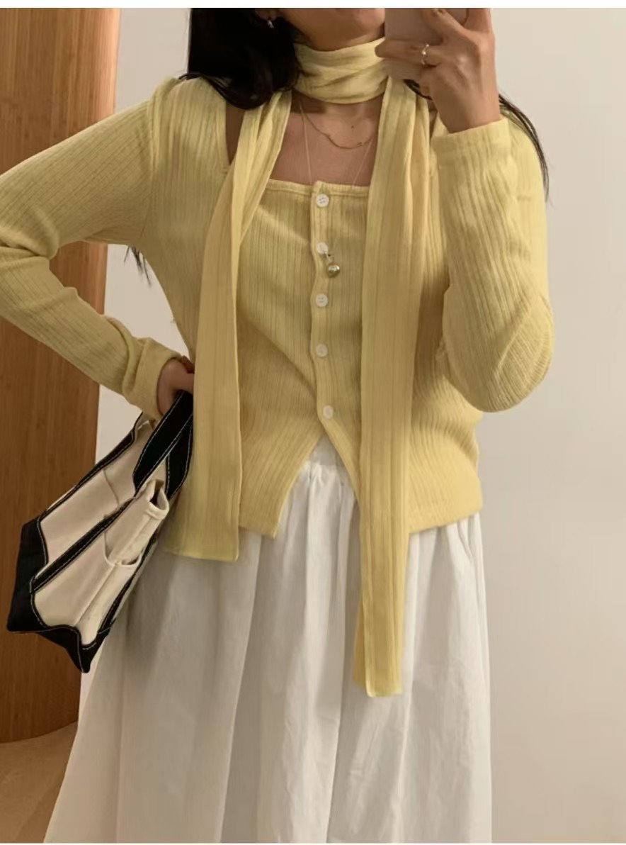 DADA東大門直郵女裝新款時尚職業休閑熱賣推薦針織衫含脖帶DADA針織衫