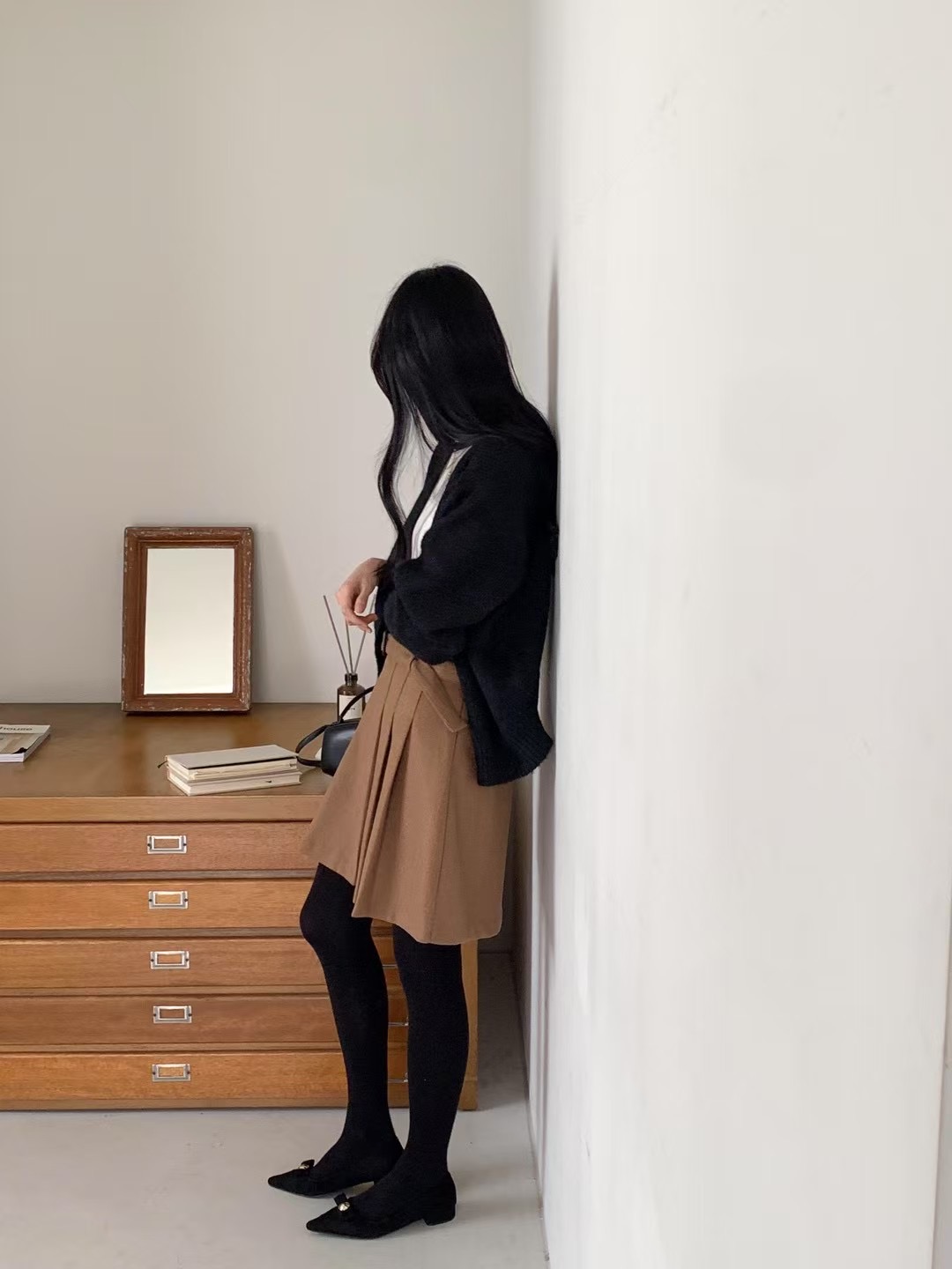 DADA韓國代購女士新品熱賣25春夏人氣真品時尚短裙羊毛腰帶DADA短裙