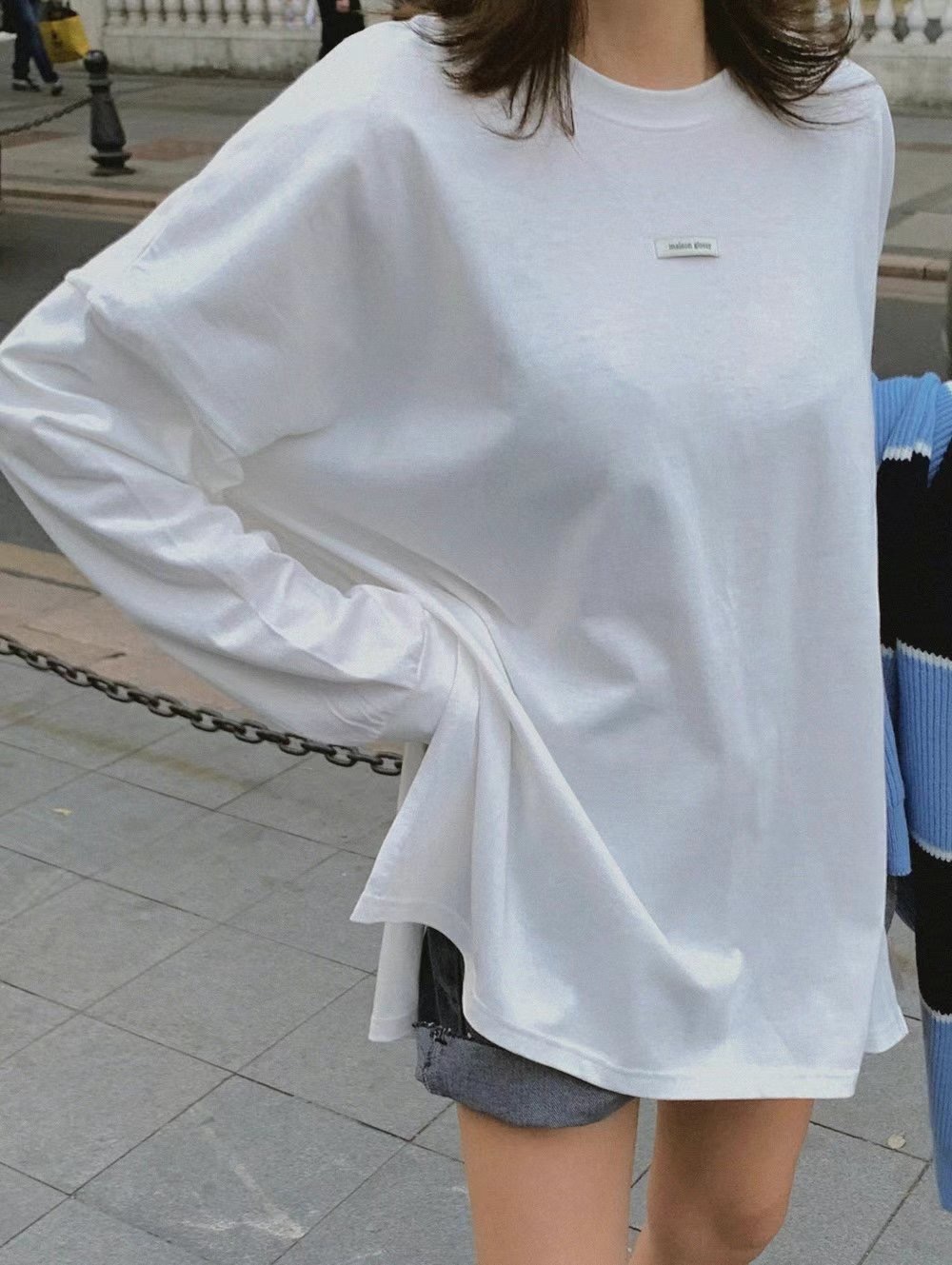 GLOSSY韓國代購女士新款熱賣25春夏時尚休閑職業推薦長袖T恤GLOSSY長袖T恤圖色2