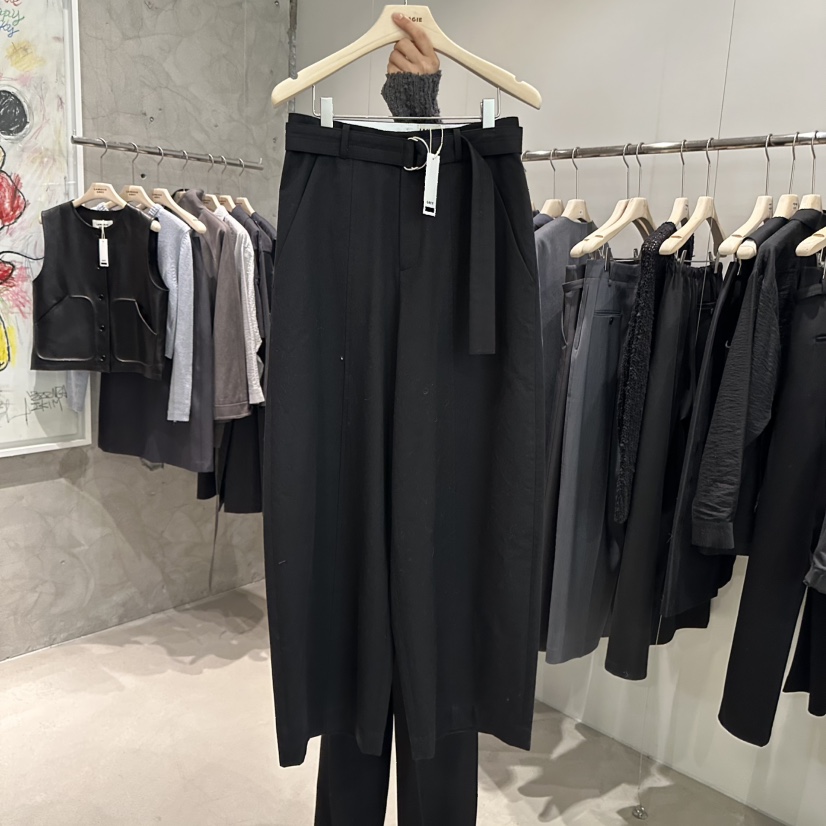 LAMAGIEPIE韓國直郵㊣女裝新款時尚人氣25春夏休閑褲含腰帶LAMAGIE GREY休閑褲圖色2