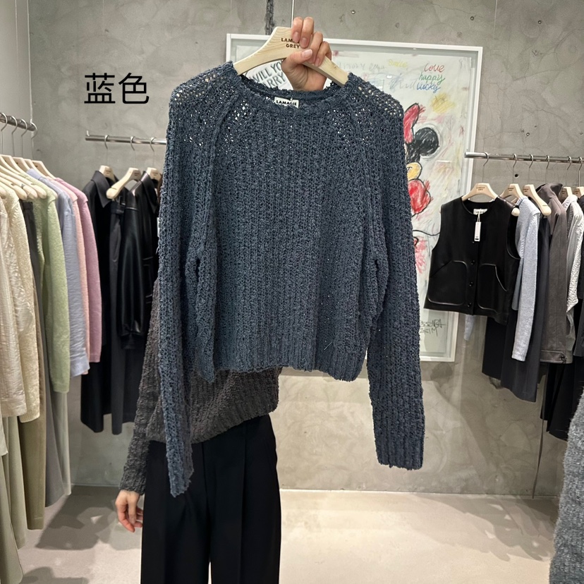 LAMAGIEPIE直郵韓國代購㊣女裝新款休閑人氣推薦時尚針織衫LAMAGIE GREY針織衫圖色3