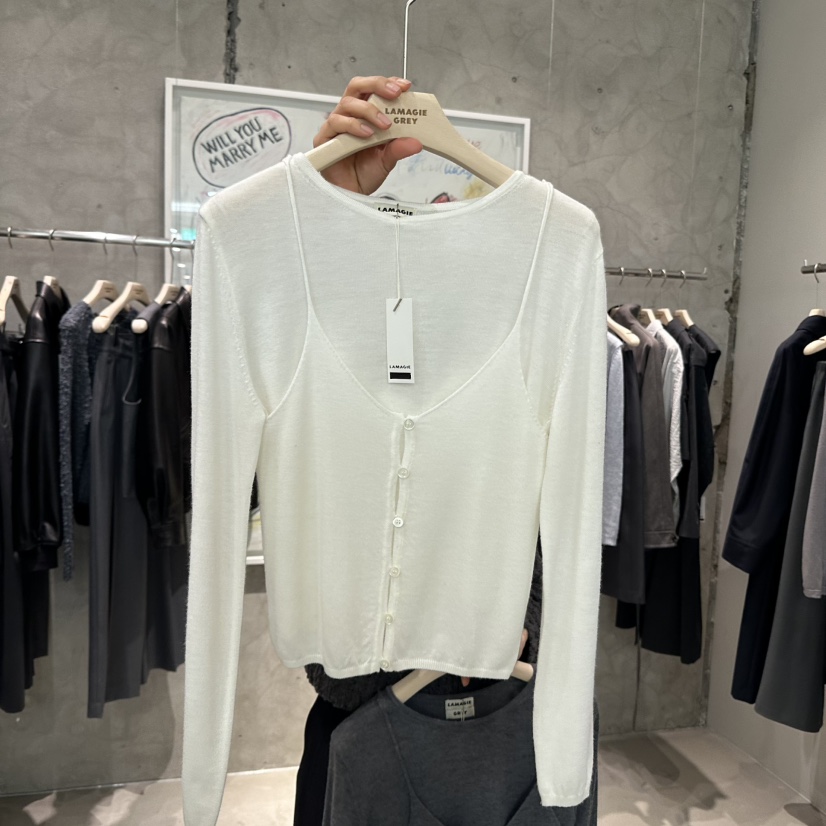 LAMAGIEPIE直郵韓國代購㊣女裝新款25春夏時尚推薦吊帶背心LAMAGIE GREY吊帶/背心