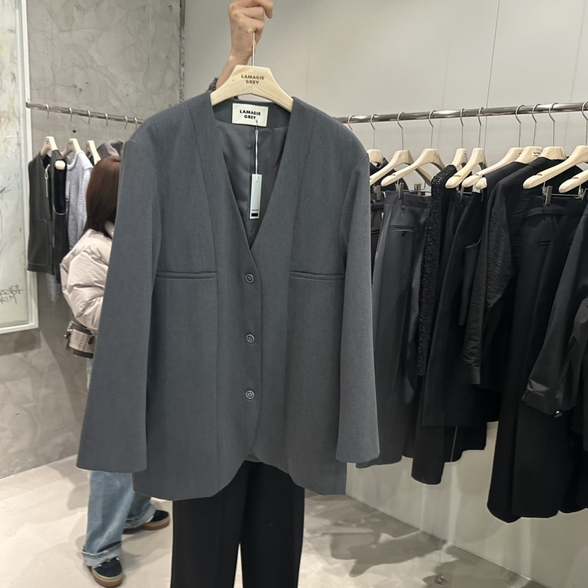 LAMAGIEPIE韓國㊣直郵東大門代購女裝新品熱賣人氣夾克寬松LAMAGIE GREY夾克