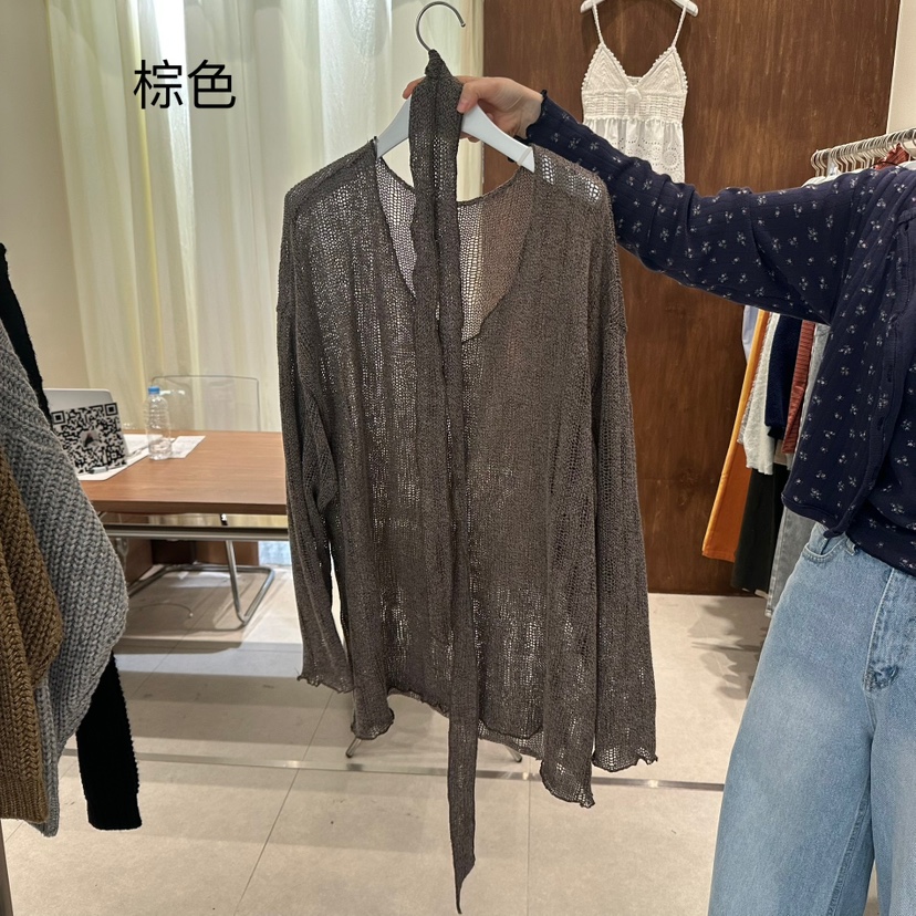 BUCKLE韓國直郵㊣東大門實拍女裝新品人氣推薦針織衫含圍巾BUCKLE針織衫圖色3