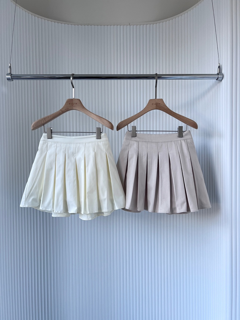 CLOTH韓國直郵㊣女裝新款推薦25春夏熱賣時尚人氣休閑短裙百褶CLOTH短裙