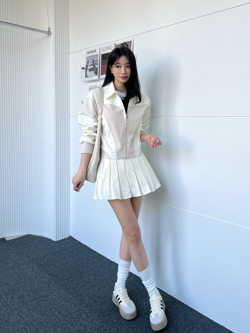 CLOTH韓國直郵㊣女裝新款推薦25春夏熱賣時尚人氣休閑短裙百褶CLOTH短裙