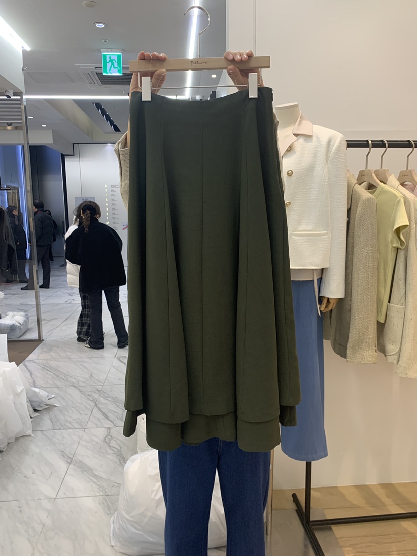 FILLMOR直郵韓國代購㊣女裝新款職業時尚休閑熱賣25春夏長裙雙層FILLMOR長裙