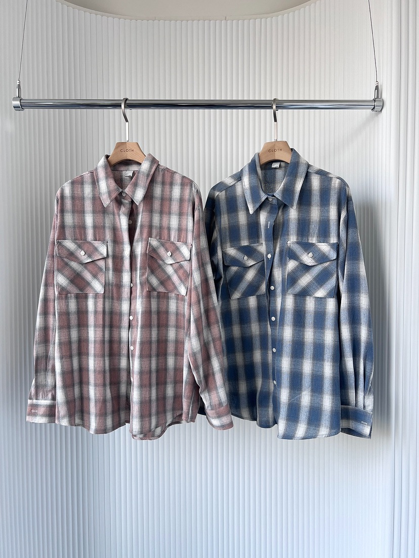 CLOTH韓國㊣直郵東大門代購女裝新款人氣襯衫蕾絲衫格紋寬松CLOTH襯衫/蕾絲衫