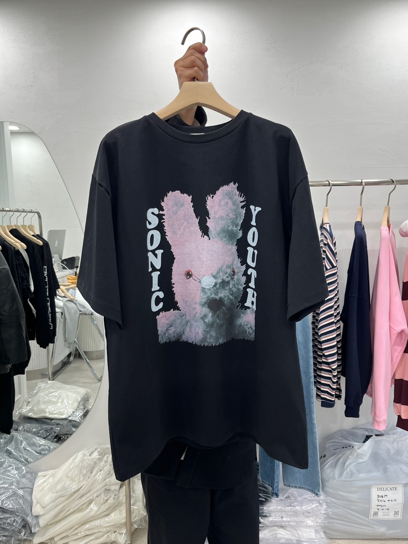 DELICATE韓國直郵㊣女裝新款時尚熱賣推薦職業25春夏T恤兔子DELICATET恤圖色2