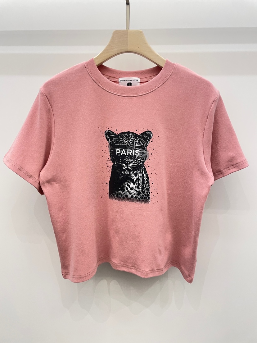 NYLON直郵韓國代購㊣女裝新品25春夏休閑熱賣人氣時尚T恤豹紋NYLONT恤圖色2