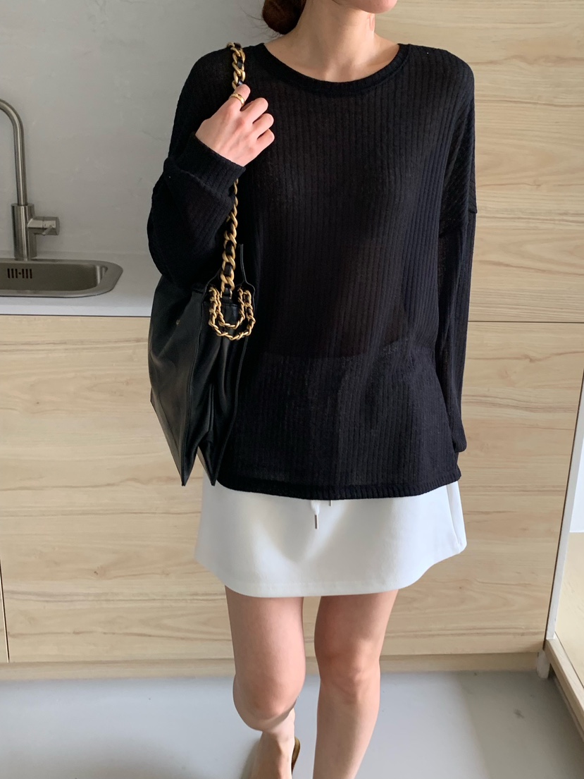COBALT BLUE韓國直郵㊣東大門實拍女裝新款職業時尚長袖T恤COBALT BLUE長袖T恤圖色4