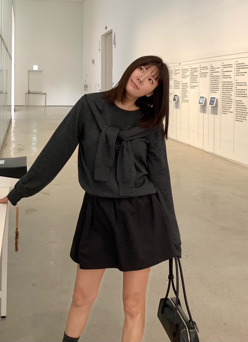 COURGETTE韓國㊣直郵東大門代購女裝新品時尚推薦休閑毛衣披肩COURGETTE毛衣