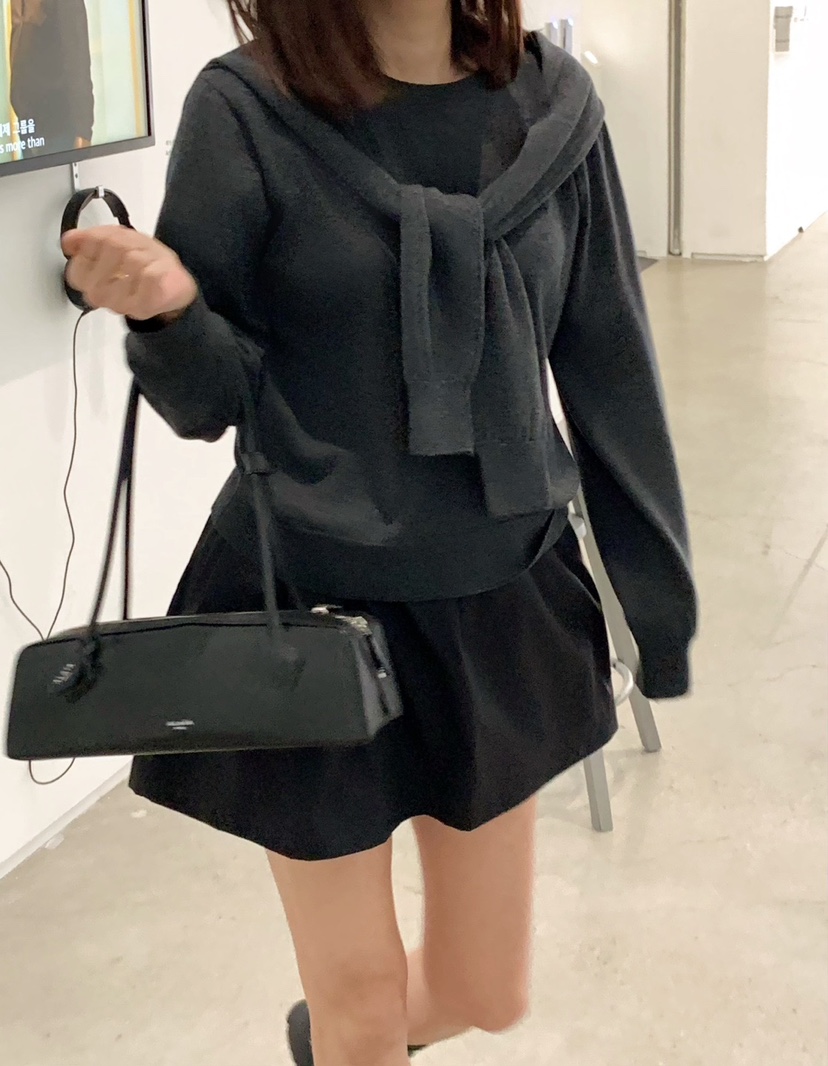 COURGETTE韓國㊣直郵東大門代購女裝新品時尚推薦休閑毛衣披肩COURGETTE毛衣