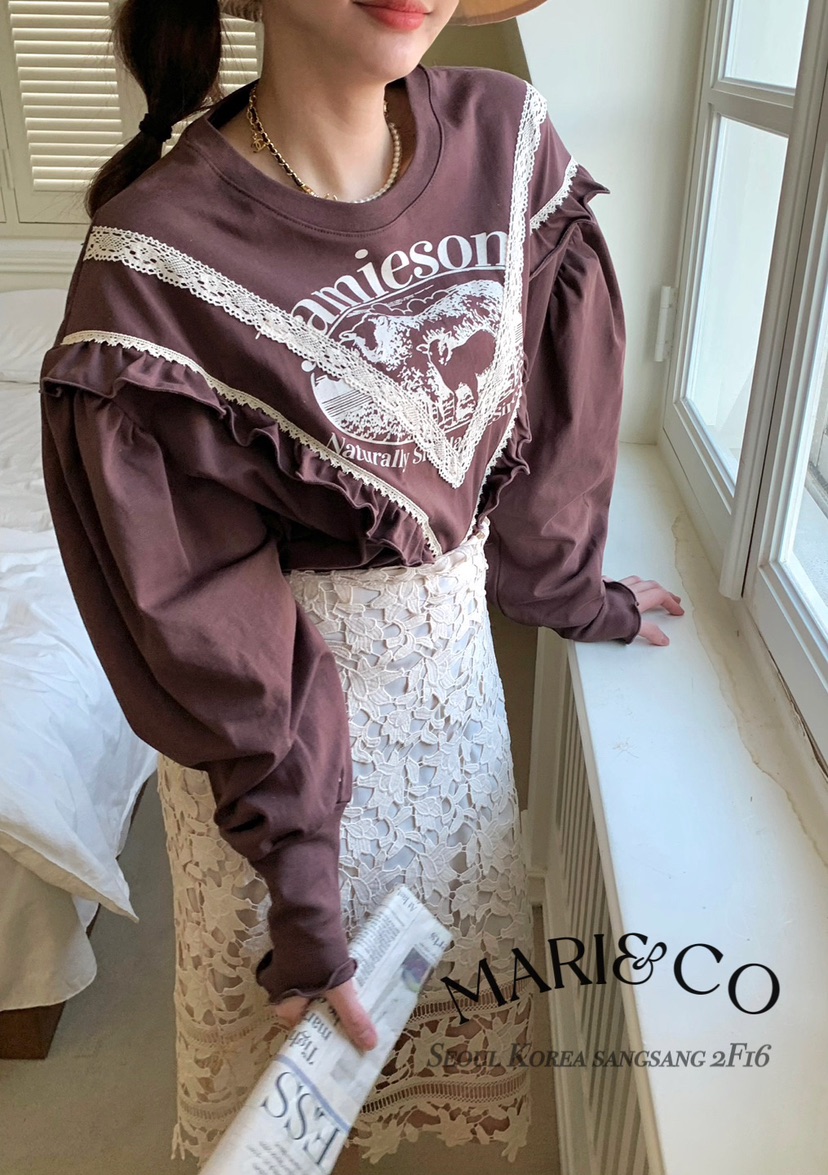 MARI CO韓國㊣直郵東大門代購女裝新品熱賣休閑25春夏長袖T恤ARANCIA長袖T恤