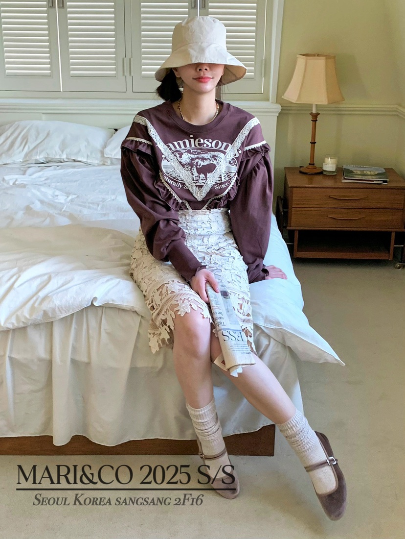 MARI CO韓國㊣直郵東大門代購女裝新品熱賣休閑25春夏長袖T恤ARANCIA長袖T恤