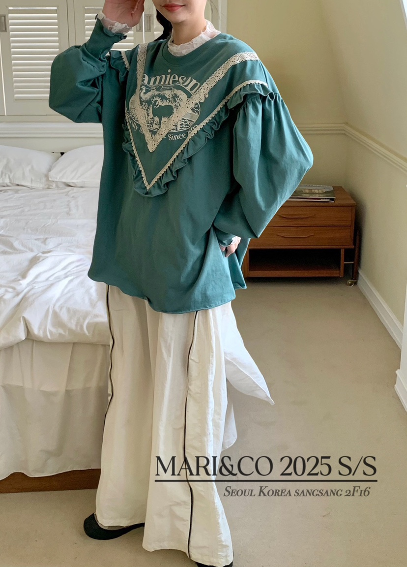 MARI CO韓國㊣直郵東大門代購女裝新品熱賣休閑25春夏長袖T恤ARANCIA長袖T恤