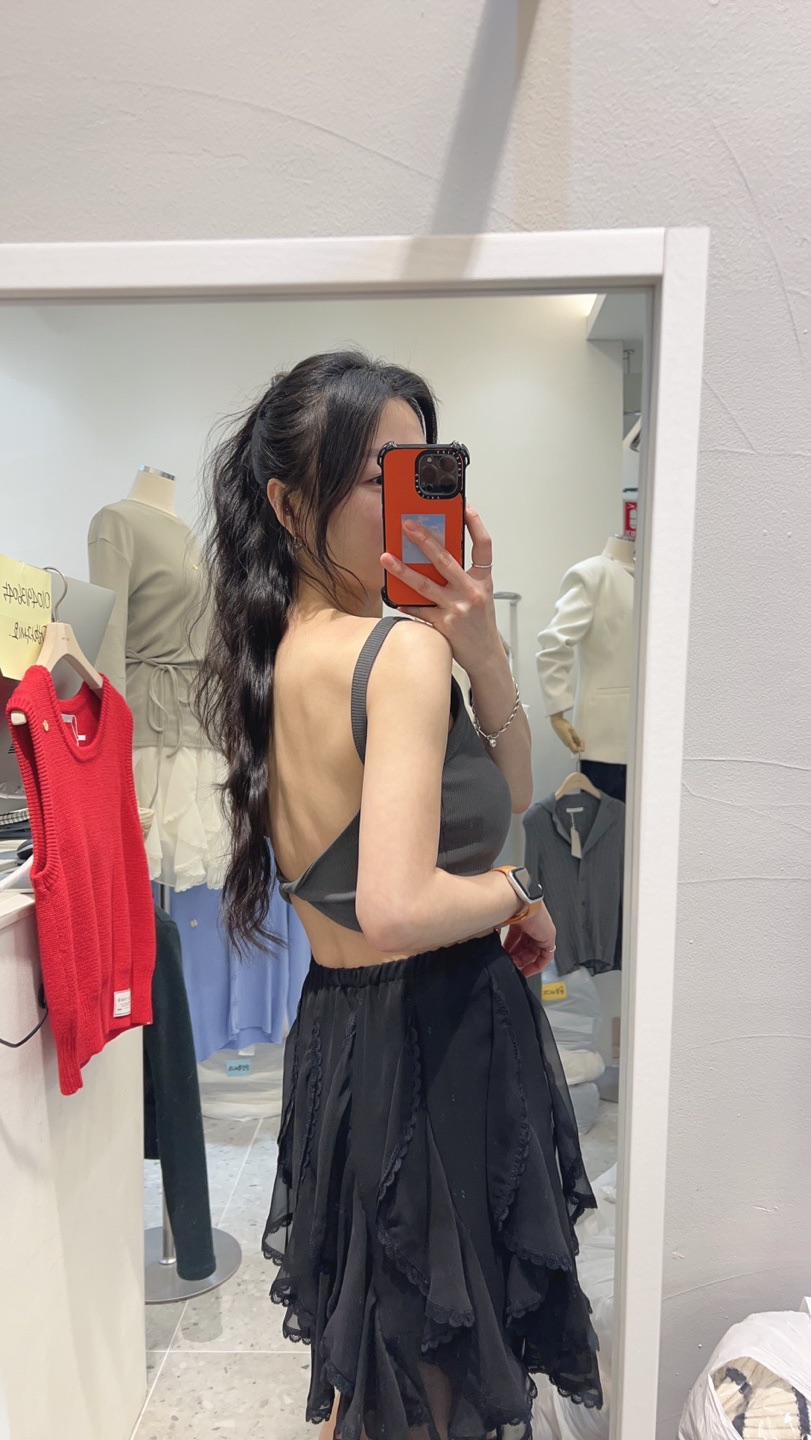 ROU.TINE韓國直郵㊣東大門實拍女裝新品時尚人氣職業吊帶背心ROU.TINE吊帶/背心
