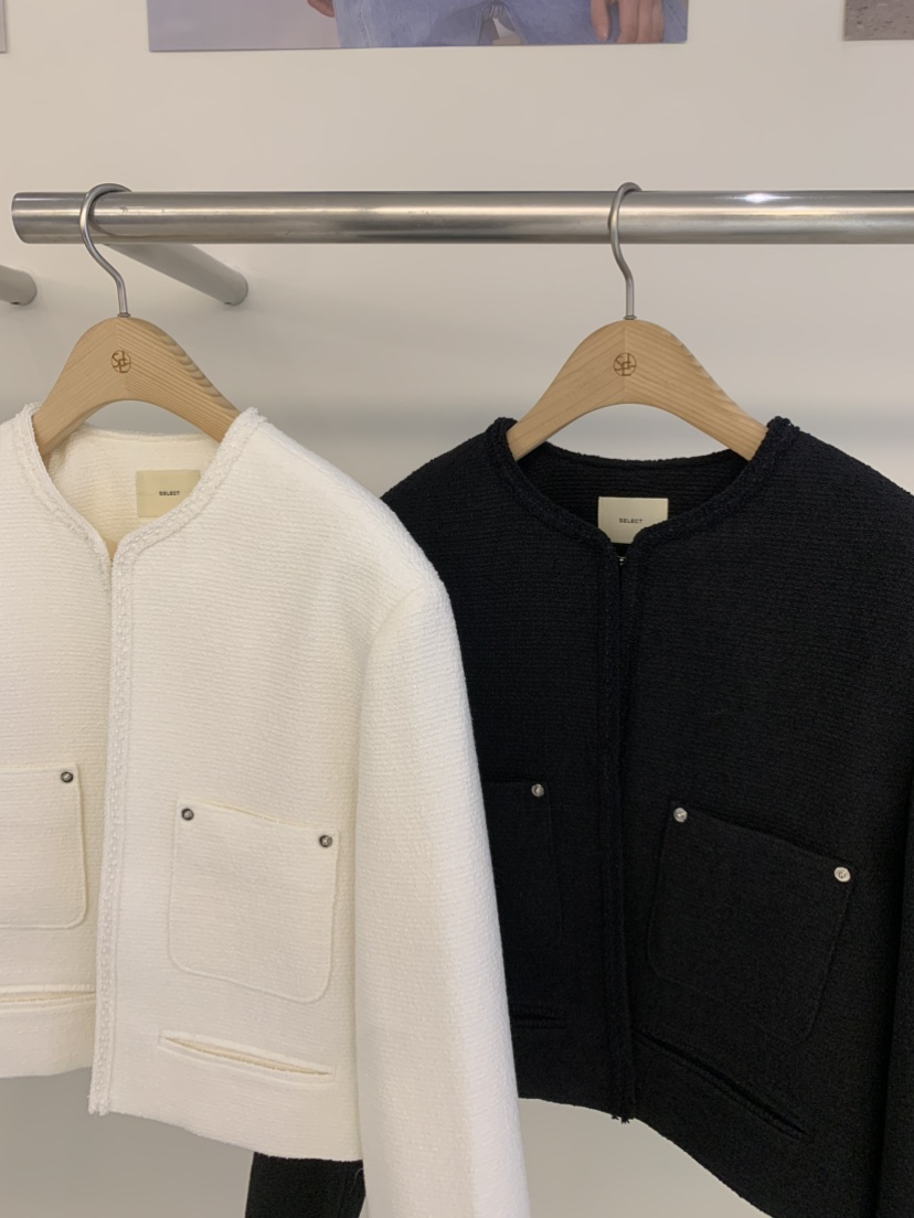 SELECT MARKET韓國直郵㊣東大門實拍女裝新品25春夏夾克粗花呢短款SELECT MARKET夾克