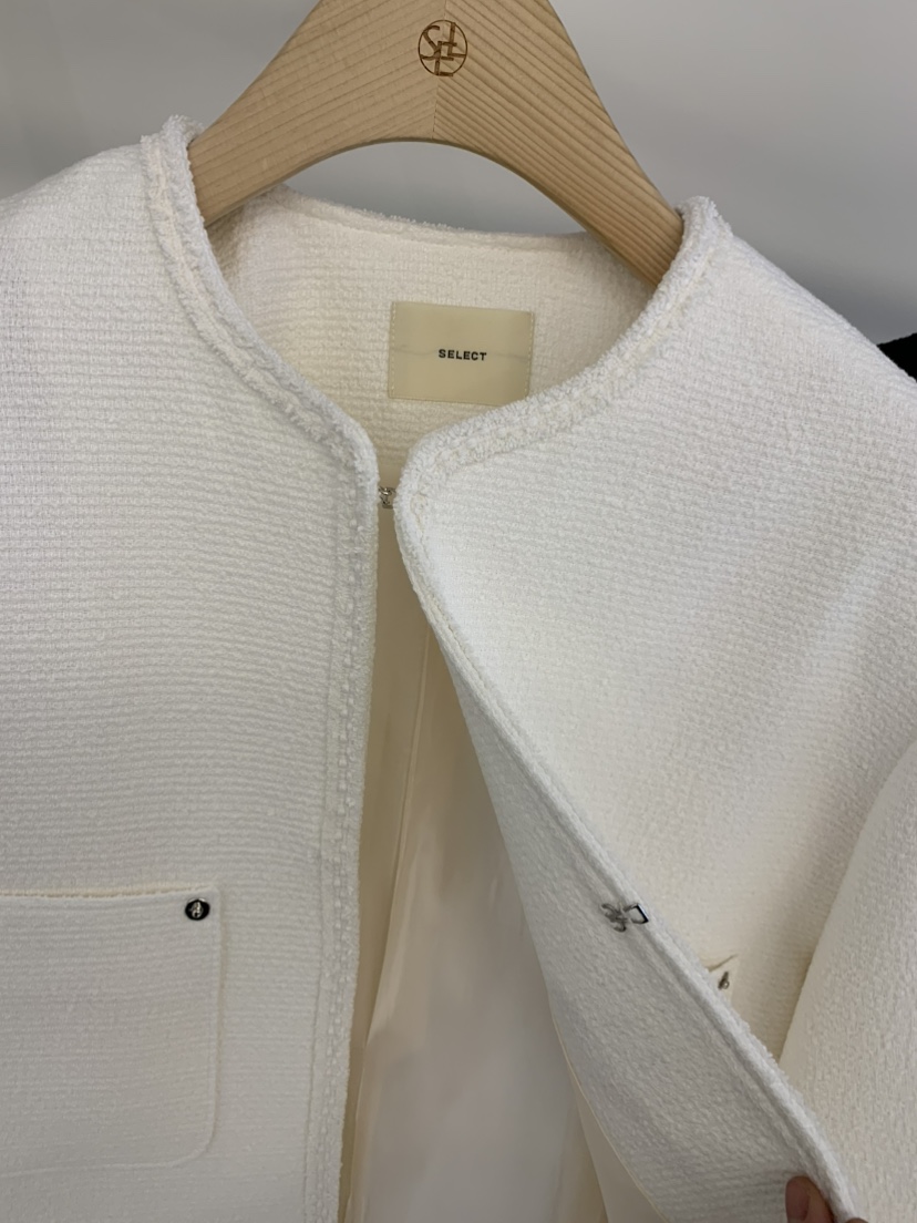 SELECT MARKET韓國直郵㊣東大門實拍女裝新品25春夏夾克粗花呢短款SELECT MARKET夾克