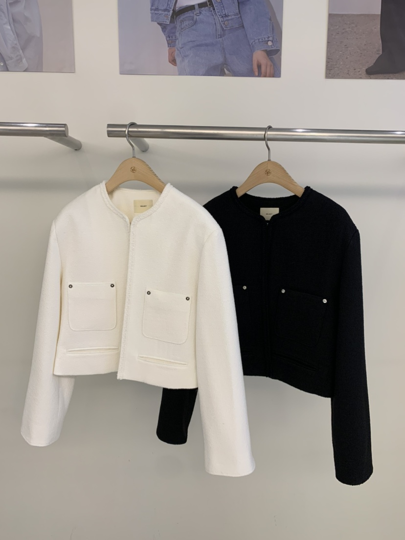 SELECT MARKET韓國直郵㊣東大門實拍女裝新品25春夏夾克粗花呢短款SELECT MARKET夾克