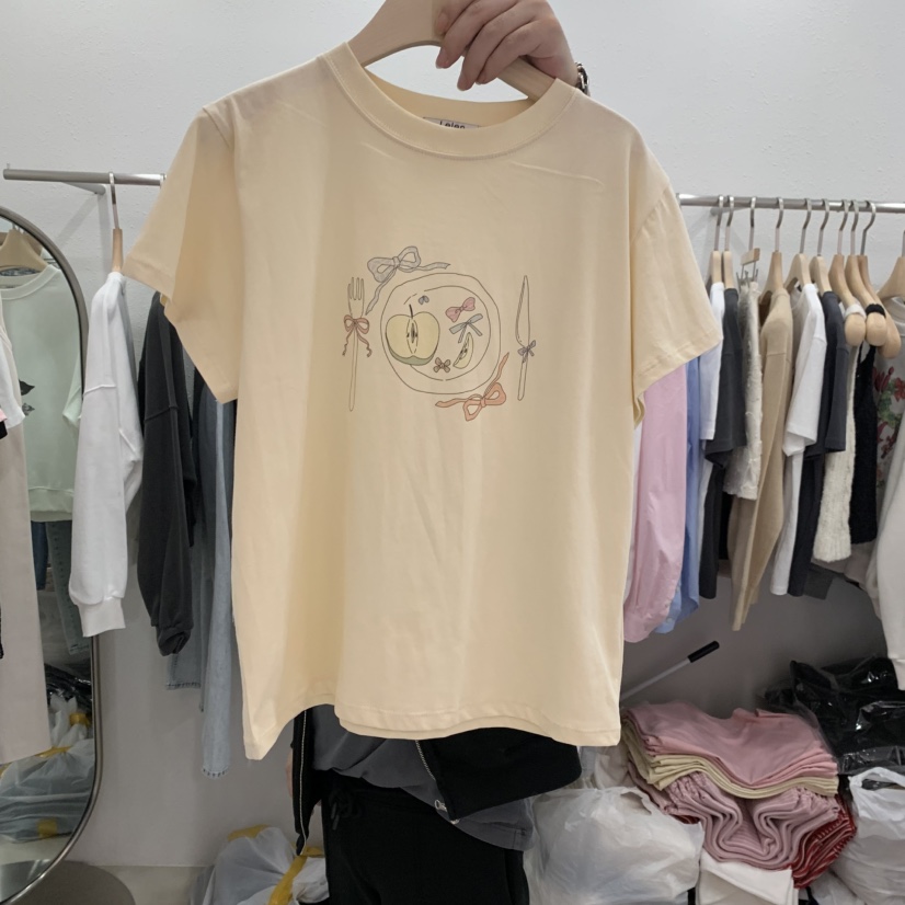 LELEN韓國直郵㊣東大門實拍女裝新品推薦25春夏熱賣時尚T恤LELENT恤圖色1